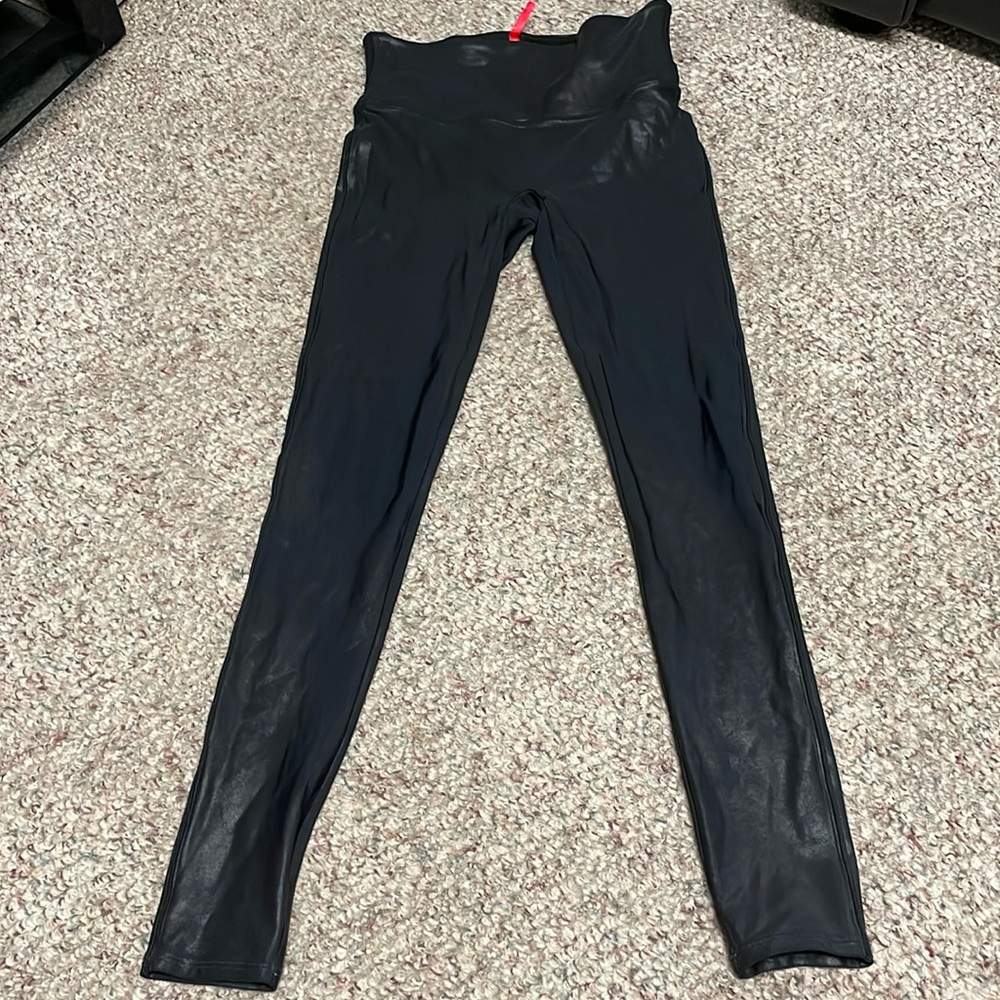 Spanx leather leggings- almost new